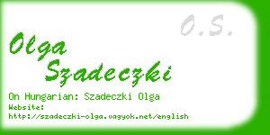 olga szadeczki business card